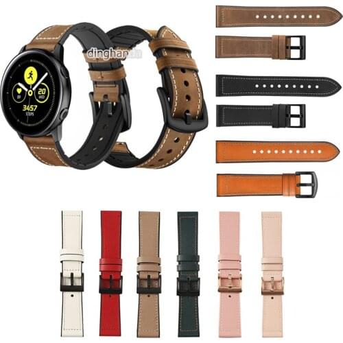 New Leather Silicone Watch Band Strap for Samsung Galaxy Active 2 40mm 44mm Watch Replacement Correa Wrist Bracelet straps