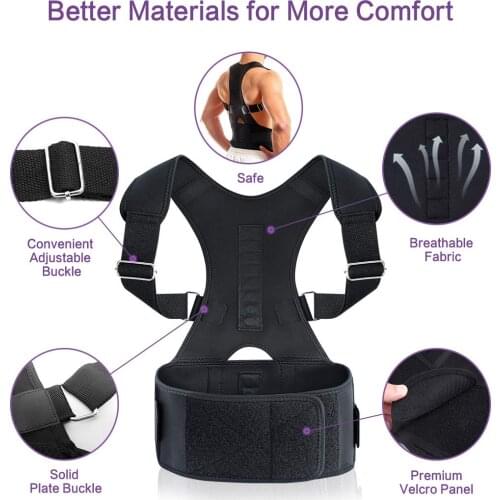 Back Support Belt Breathable Spine Posture Corrector Shoulder Straps Men Women Students Lumbar Back Braces Corset for straighten