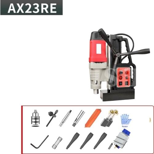 AX23 220V Reversible Magnetic Drill Bench Drilling Tapping Machine Speed-controlled Adsorption Magnetic Base Hollow Drill
