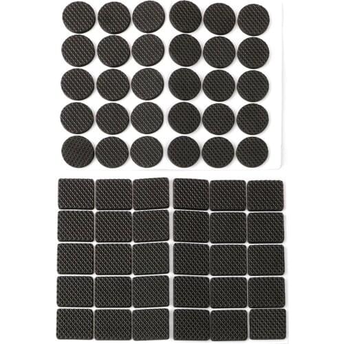 30pcs Rubber Table Feet No-Slip Pad Black Round Square Sofa Chair Leg Sticky Pad Anti-skid Self Adhesive Furniture Leg Feet Mat