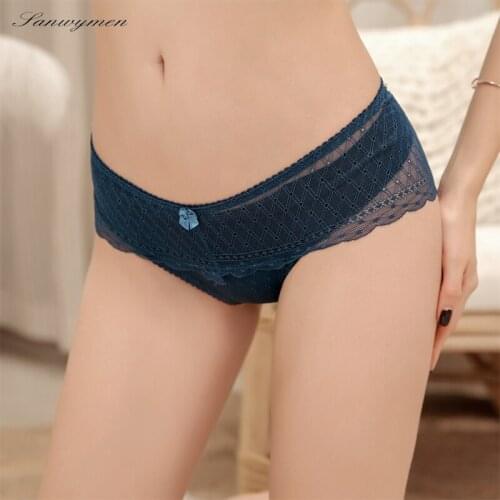Bud silk lace Womens Panties Everyday Style Cotton Woman Underwear Briefs Lingerie Knickers For Women Ladies Girls DY-78237