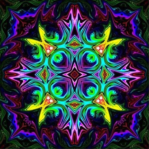 Mandala Feather Diagram Pre-Printed 11CT Cross Stitch Embroidery Full Kit DMC Threads Handiwork Handmade Knitting Stamped