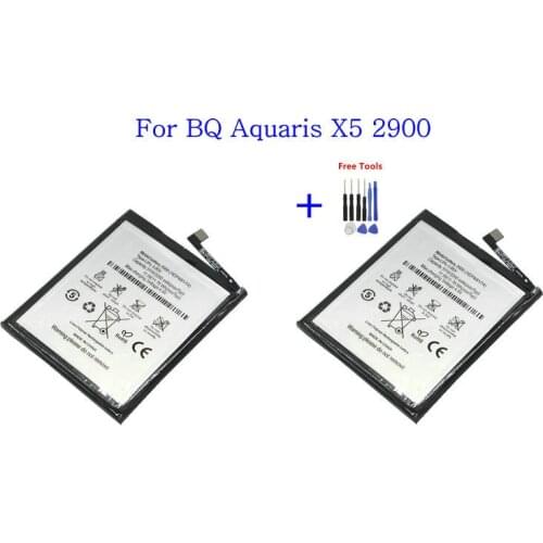 2x 2900mAh Replacement Phone Battery BQ 2900 bq2900 For BQ Aquaris X5 Recahargerable Batteries + Repair Tools kit