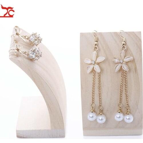 Solid Wood Circular Arc Earring Storage Rack Home Jewelry Rack Earring Display Rack Hanging Earring Jewelry Display Rack