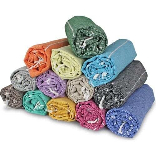 Turkish Beach Towel 100% Cotton Natural Fringed Absorbent Dry Quick Thin Soft for Men, Women, Kids, Gift, Bridesmaid Pack of 13