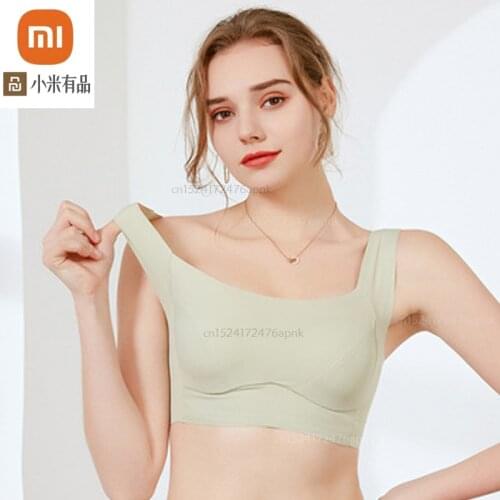 Youpin New mulberry silk seamless bra womens summer thin no steel ring sports underwear nude bra