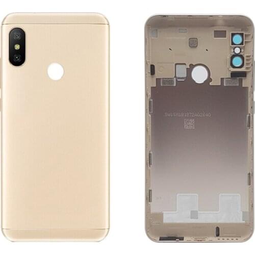 For Xiaomi Redmi 6 Pro Back Battery Cover Door Rear Housing Case mi A2 Lite Battery Cover Repair Spare Parts + Side Key