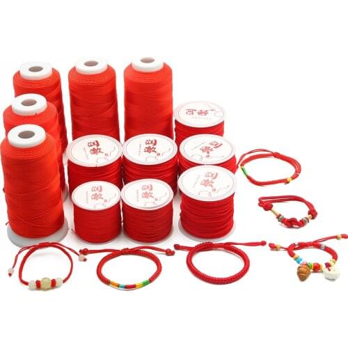 0.2/0.4/0.6/0.8/1/1.5/2/2.5mm Red Nylon Cord Thread Chinese Knot Macrame Cord Bracelet Braided String DIY Tassels Beading Thread