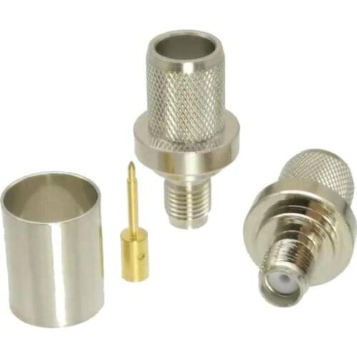 10pcs connector RP-SMA female plug crimp RG8 LMR400 RG213/214 RG165 RG393 Cable nickel