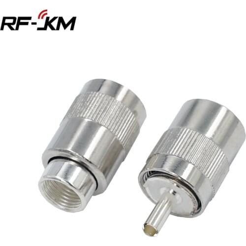 10pcs Connector UHF male PL259 plug solder RG8 RG213 LMR400 50-7 SL16 RF cable Silve