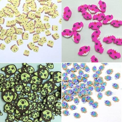 100g Polymer Hot Clay Sprinkles Cartoon Dog Fish Bird Shap for Crafts DIY Making Nail Arts Decoration Scrapbooking Phone Deco