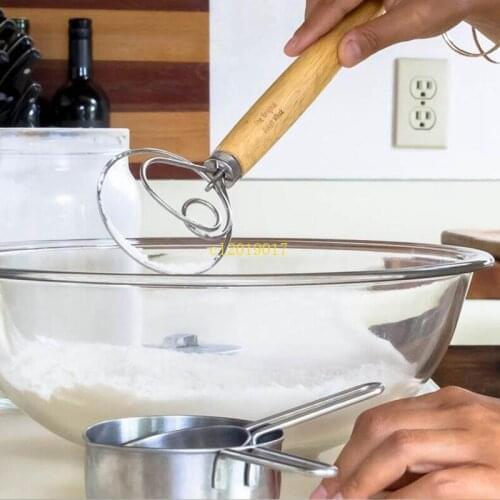 100pcs/lot Original Kitchen 13 Inch Stainless Steel Dough Whisk Large Danish Bread Whisk#244
