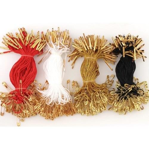 100Pcs Metal Pins Buckle Clothes Cotton Tag Rope Cords Hanging Tablet For Garment Bag Tags Cards, DIY Clothing Accessories