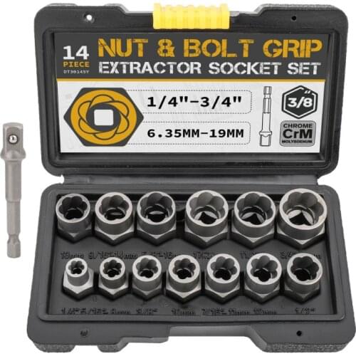 14pcs Reverse tooth sleeve sliding tooth sleeve BBA anti-theft screw bad nut nut extractor rogue sleeve removal tool