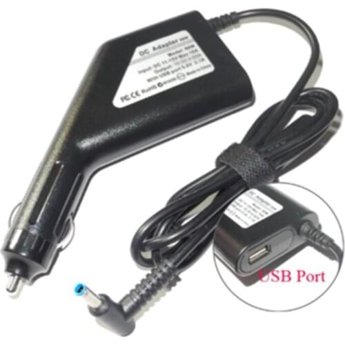 19.5V 4.62A 4.5mm*3.0mm Laptop Adapter Car Charger For Dell Inspiron 15 3000 5000 7000 p51f p55f Laptops USB Mobile Phone Charge
