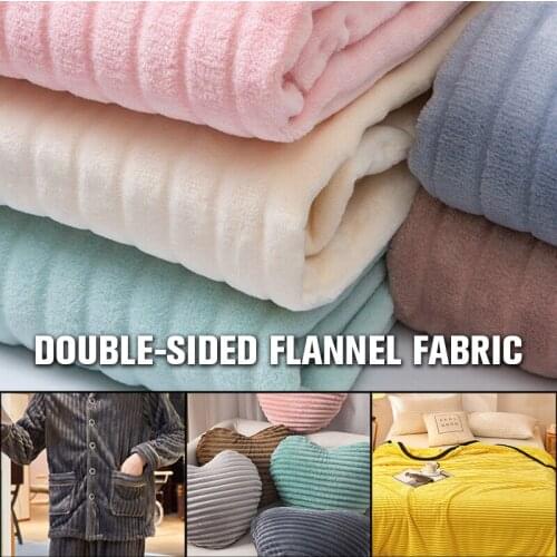 100*180cm Thick Double-sided Plush Flannel Fabric Winter Coral Fleece Fabric For Sewing Blankets Garment Shirt Homewear Pajamas