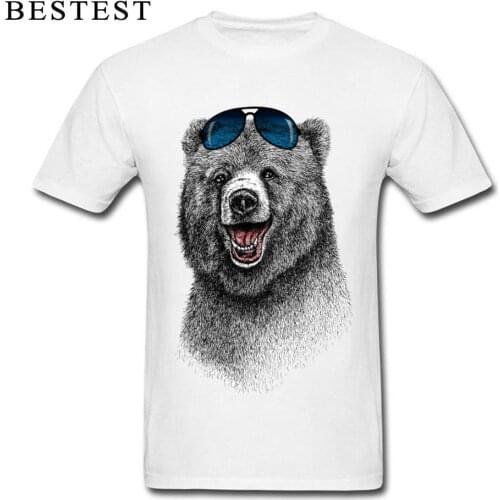Cool Bear T-shirt Men 100% Cotton Top T Shirt Animal Art Designer Tees American Summer Fashion Tshirt CCCP Moto Biker Streetwear