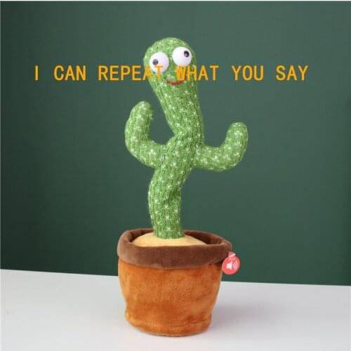 Lovely Talking Toy Dancing Cactus Doll Speak Talk Sound Record Repeat Toy Kawaii Cactus Toys Children Kids Education Toy Gift