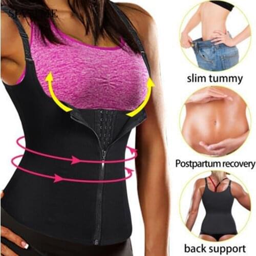 Hook Zipper Sauna Sweat Body Shaper Neoprene Women Slimming Waist Trainer Vest fermeture shaper femmes slimming taille formateur