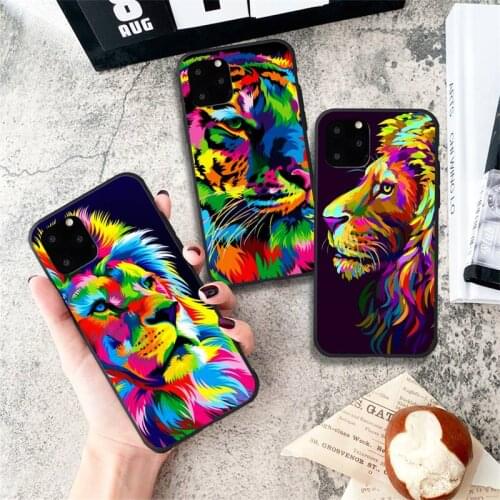 Animal lion painted alphas with cute designs for men Phone Case for iPhone 11 12 Pro mini XS MAX 8 7 6 6S Plus X 5S SE 2020 XR