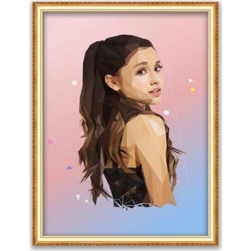 Ariana Grande DIY Embroidery 11CT Cross Stitch Kits Craft Needlework Set Cotton Thread Printed Canvas Home Decoration Wholesale