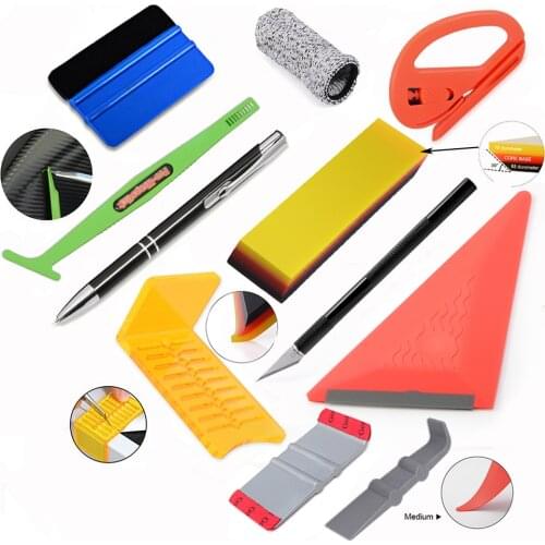 EHDIS Car Vinyl Wrapping Tool Kit Carbon Fiber Film Mark Scraper Cutter Knife Aid Squeegee Car Goods Accessories Window Tinting