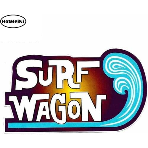 HotMeiNi 13cm x 7.7cm Funny Car Stickers Waterproof Bumper Surfboard Decals SURF WAGON Graphics Fine RV VAN Car Wrap