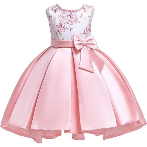 2019 New Girls Formal Ball Gown Party Princess Dress 3-10 yrs Baby Girl Kids Teen Bow Striped Wedding Dresses Children Clothing