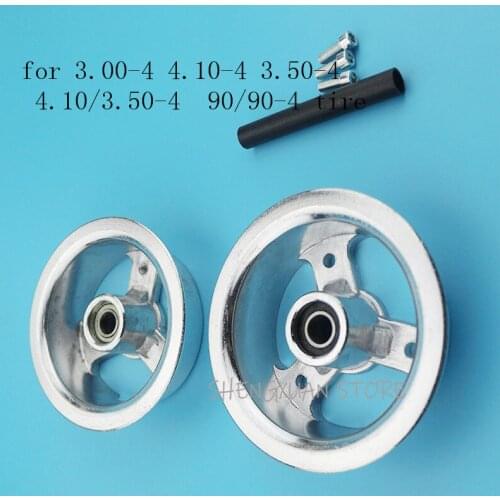 Mini motorcycle rim 3.00-4 3.50-4 4.10-4 4.10/3.50-4 90/90-4 tyre tire use 4 inch aluminum wheel hub for gas Electric scooter