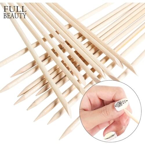 4 Different Sizes Orange Wood Sticks Double End Cuticle Removal Pusher Pedicure Manicure Care Tools 10/30/50/100Pcs/Set CH709-2