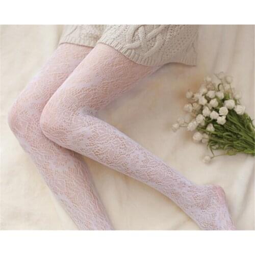 Sexy Women Tights Rose Flower Lace Mesh Tights Women Hollow Out Woman Pantyhose Stockings B751