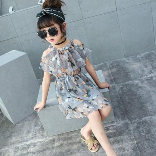 Flower Girl Dresses Floral Butterfly Party Girls Dresses Princess Dress Summer Party Teenagers Clothes for Girls Dress Vestidos