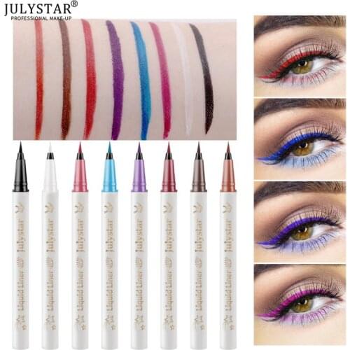 28 Colors Matte Eyeliner Liquid Waterproof Easy To Wear Make Up Matte Eye Liner Blue Red Green Brown Eyeliner Color Liner TSLM1
