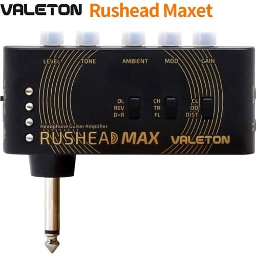 Valeton Rushead Max USB Chargable Portable Pocket Guitar Bass Headphone Amp