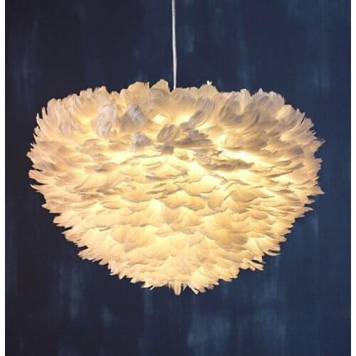 Nordic American Princess Romantic chandelier Modern Simple Creative Childrens Room Parlor Light LED Feather Chandelier led lamp