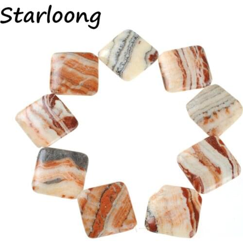 Rhombus Natural Rough Geode Red Agates Gem Stone Stripe Slice Slab Loose Strand Spacer Beads Chips For Jewelry Making Necklace