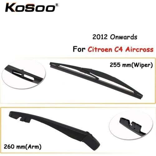 KOSOO Auto Rear Car Wiper Blade For Citroen C4 Aircross,255mm 2012- Rear Window Windshield Wiper Blades Arm,Car Accessories