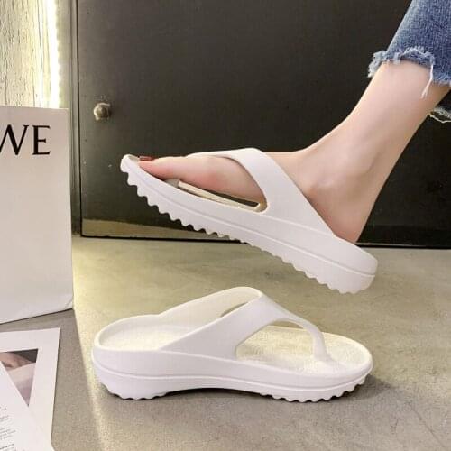 Thick Bottom Platform Sea Flip-Flop Thong Sandals Summer Shoes Soft Bathroom Slippers Pillow Slides Outdoor Indoor Shoes Women
