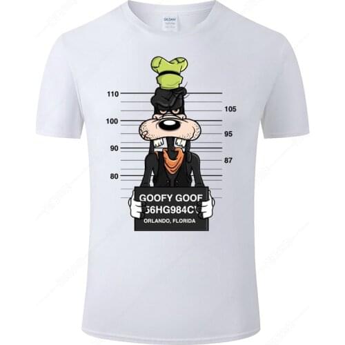 Disney Cartoon Anime Funny Goofy T Shirt Men Fashion Unique Design Dog Tee Shirt Cotton Fashion Homme T-shirt Cool Clothing J120