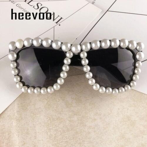 Newest Square Oversized Sunglasses Women Brand Designer Lady Pearl Sun Glasses For Female Vintage Shades Eyewear Gafas UV400