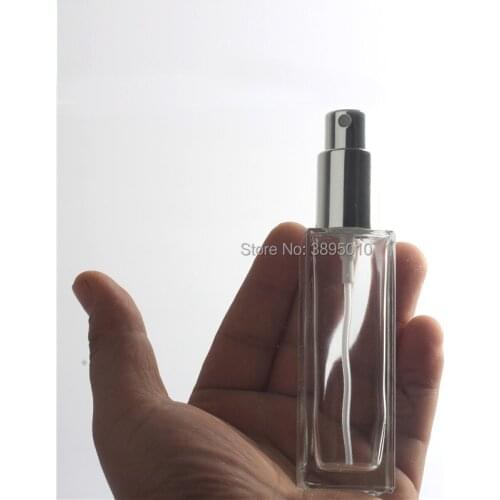 30ML Glass Perfume Atomizer Bottle Silver Lid, Fragrance parfum Mist Spray Bottle, Cosmetic Packaging Bottles F484