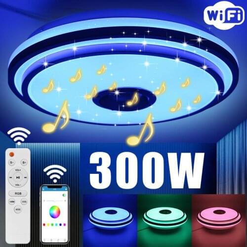 33cm 300W WiFi RGB Dimmable Music Ceiling Lamp App Remote Control LED Ceiling Lights Home bluetooth Speaker Lighting Fixtuer