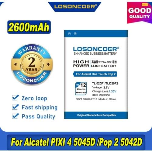 TLI020F1 TLI020F2 Battery For Alcatel PIXI 4 5045D / Pop 2 5042D J726T J726T-so2 J728T TCL J726T C7 7040 7040D /TCL J720 J720T