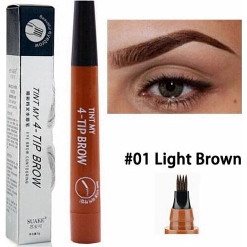 Quality 1pcs Eyebrow Pen Waterproof Fork Tip Eyebrow Tattoo Pencil Long Lasting Professional Fine Sketch Liquid Eye Brow Pencil