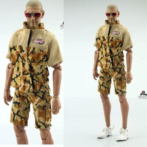 1/6 Female Clothing Camouflage Short Sleeve Pants Casual Wear For 12-inch Action Figure Dolls
