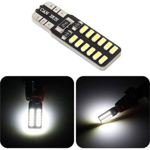 10pcs Car LED Bulb CANBUS T10 4014 24smd 24led Decoding Width License Plate Reading Light Car Cabin Lamp Tail Box white Lights