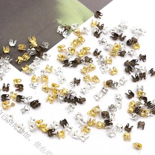 100pcs 2.5 x 4mm Jewelry Finding Rhodium Gold Silver Plated End Crimps Beads Ball Chain Connector Clasp Findings