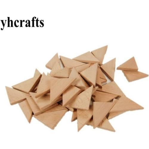 20PCS/LOT.5x7cm wood triangle Early learning educational toys Assemblage block Match toys Kindergarten crafts geometric figure