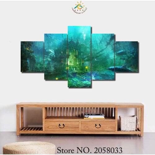 3-4 Pieces Underwater Scene Painting Wall Art Home Decorative HD Painting Printed Canvas Painting For Living Room
