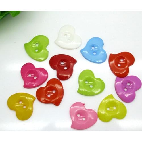 50Pcs Mixed 22x20mm Heart Round Sewing Buttons For Kids Clothes Scrapbooking Decorative Botones Handicraft DIY Accessories